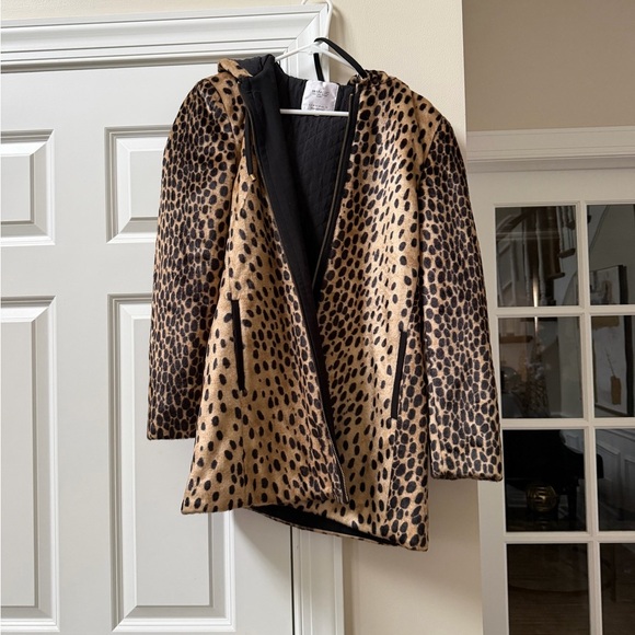 Zara Jackets & Blazers - Zara Leopard Print Hooded Jacket